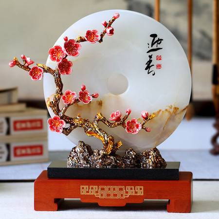 湯河店玉石平安扣擺件 琺瑯彩工藝與新中式創(chuàng)意的完美融合