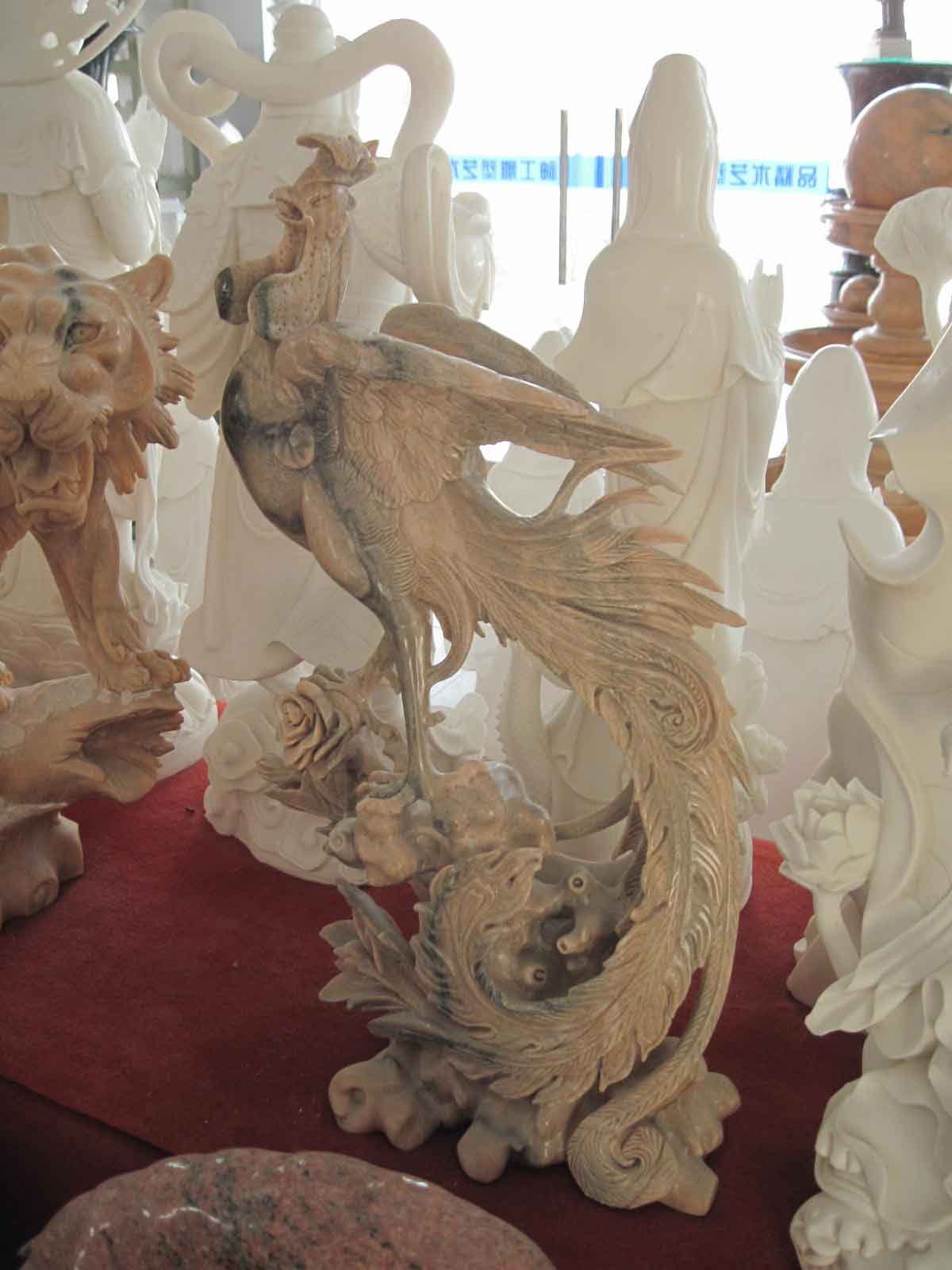 直銷定做動(dòng)物鳳凰晚霞紅鳳凰大理石鳳凰石雕鳳凰大理石工藝品